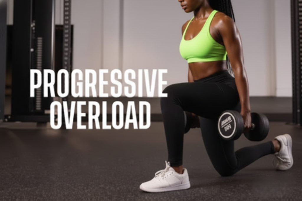 Progressive overload dumbbell workout for women at home technique