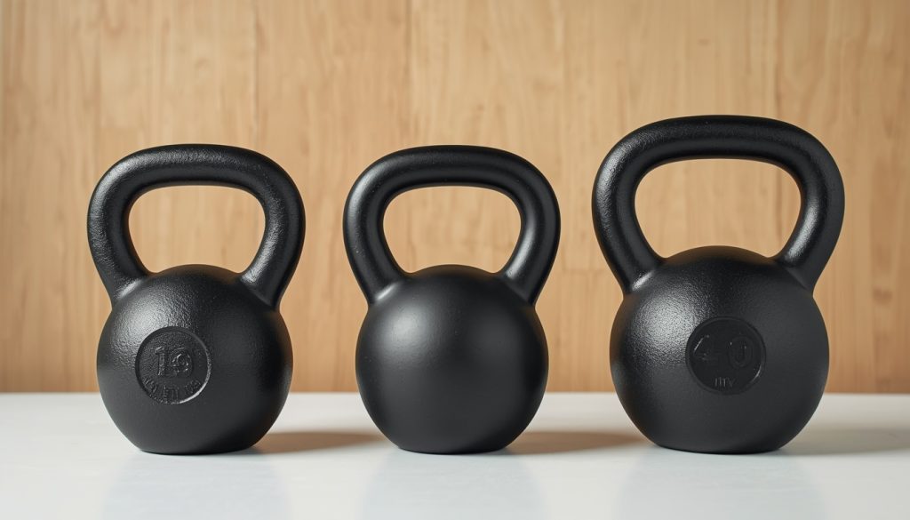 Adjustable vs Fixed Kettlebell: Space, Safety, and Cost Comparison 4 Side by side comparison of cast iron fixed kettlebells and an adjustable kettlebell set